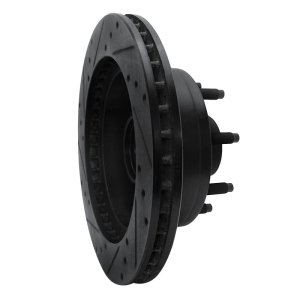 Ford E-150 Econoline Brake Rotor (1) - Front Right - R1 Concepts - Drilled & Slotted - Black - `95-`07
